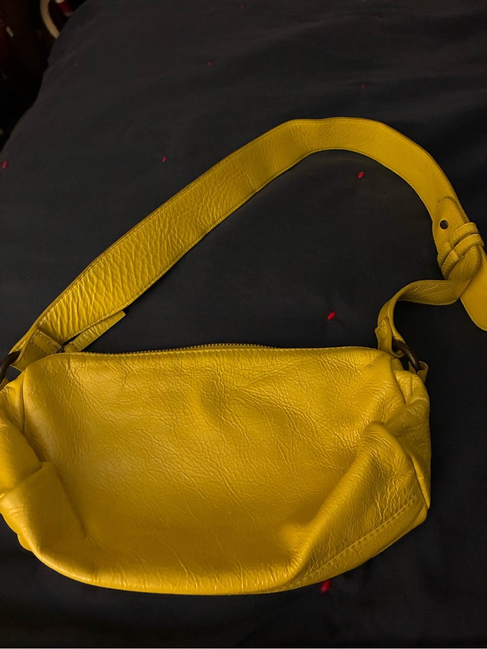 Free People Yellow Leather Shoulder Bag